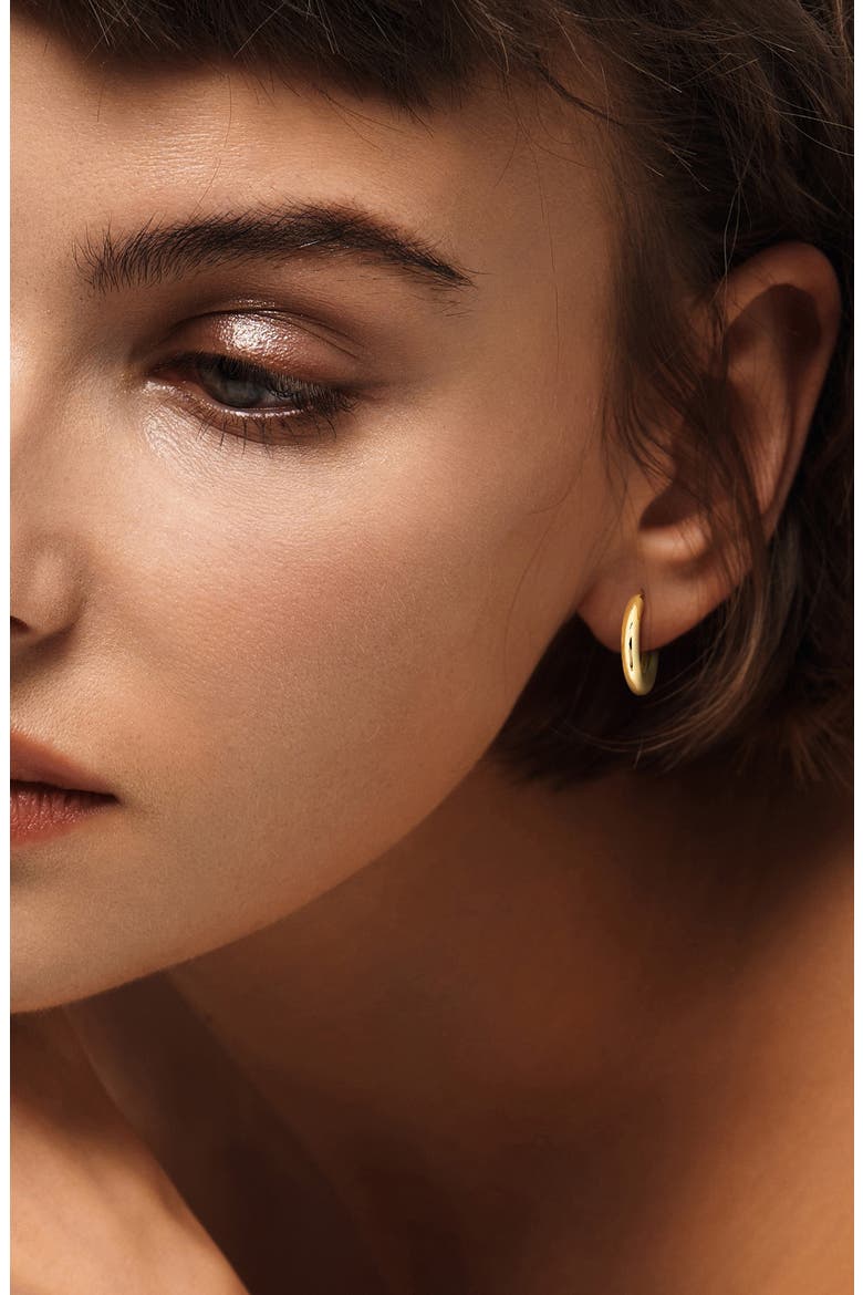 14K Gold 17.7mm Hoop Earrings, Alternate, color, GOLD