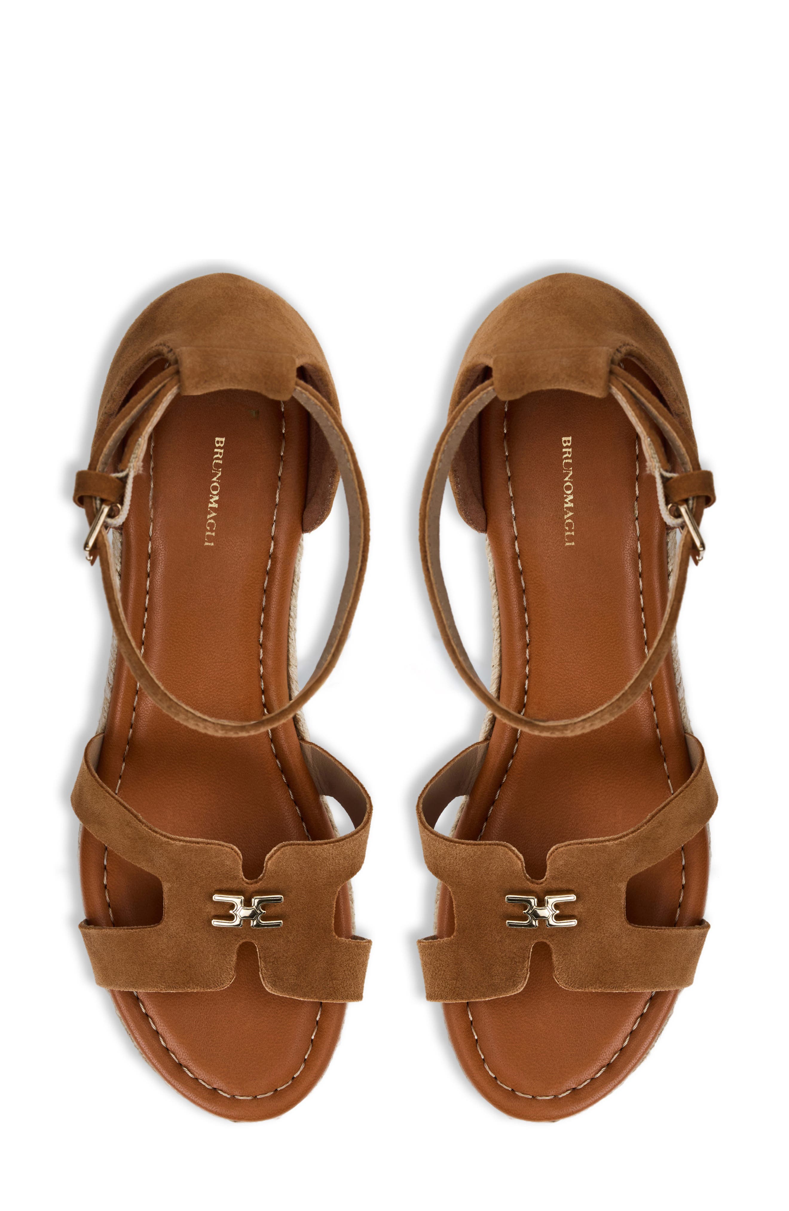 Bruno Magli Dina Ankle Strap Wedge Sandal, Alternate, color, 