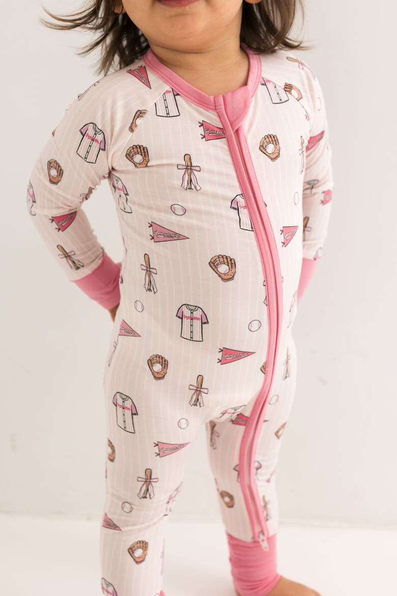 Baseball Zipper Romper, Alternate, color, Pink