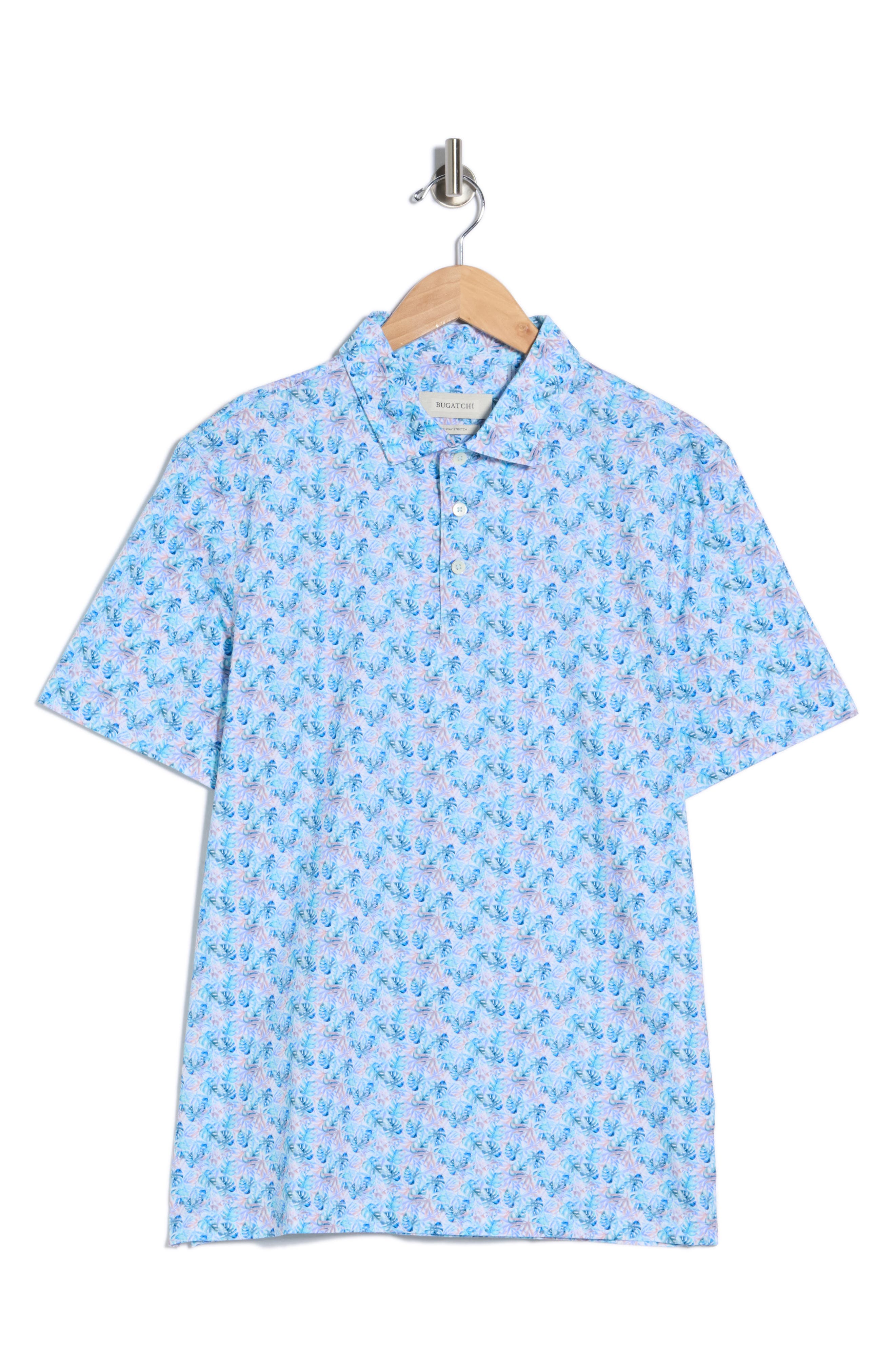 Bugatchi OoohCotton® Leaf Print Polo