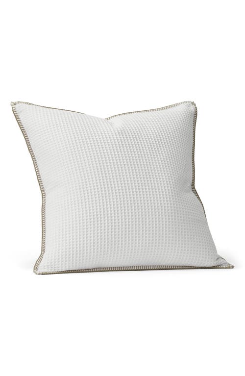Boll & Branch Blanket Stitch Organic Cotton Waffle Weave European Sham in White/Oak  product