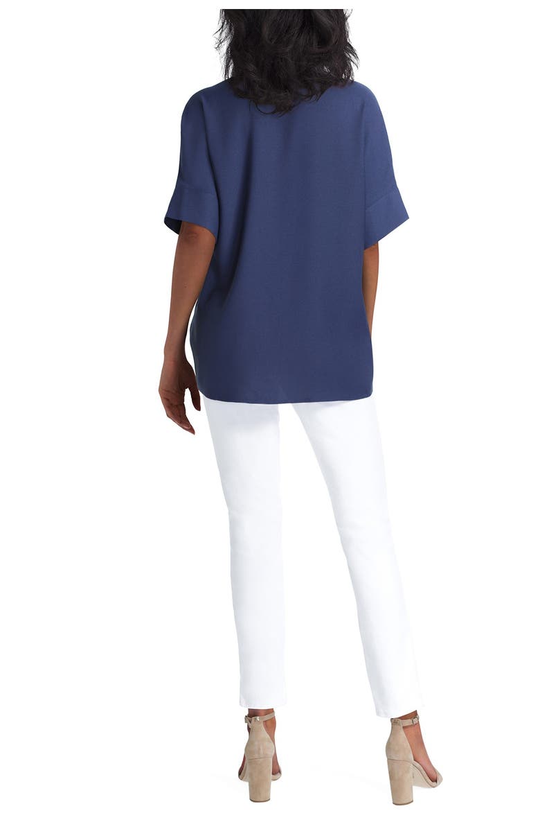 H HALSTON Elbow Sleeve Button Front Blouse, Alternate, color, 