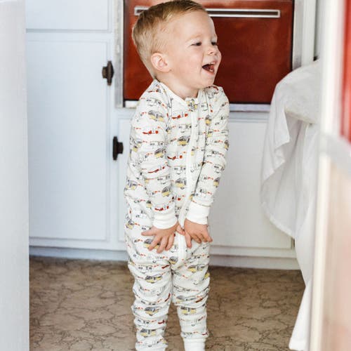 Milkbarn Organic Cotton Zipper Pajama In Gold