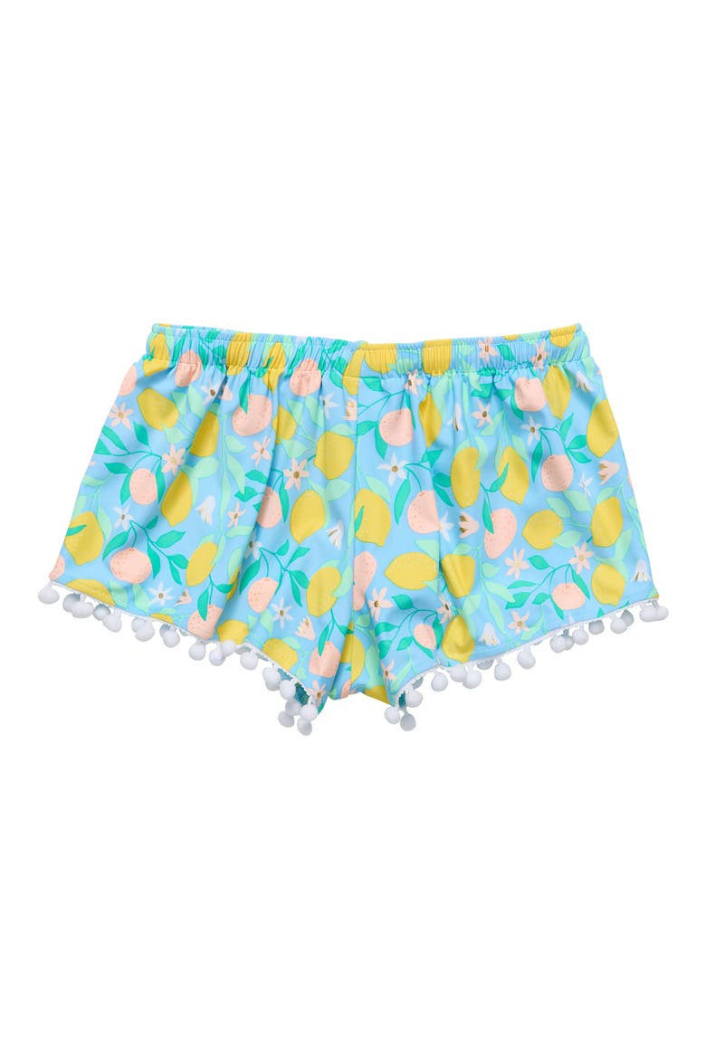 Kids' Lemon Drops Cover-Up Shorts, Alternate, color, BLUE MULTI