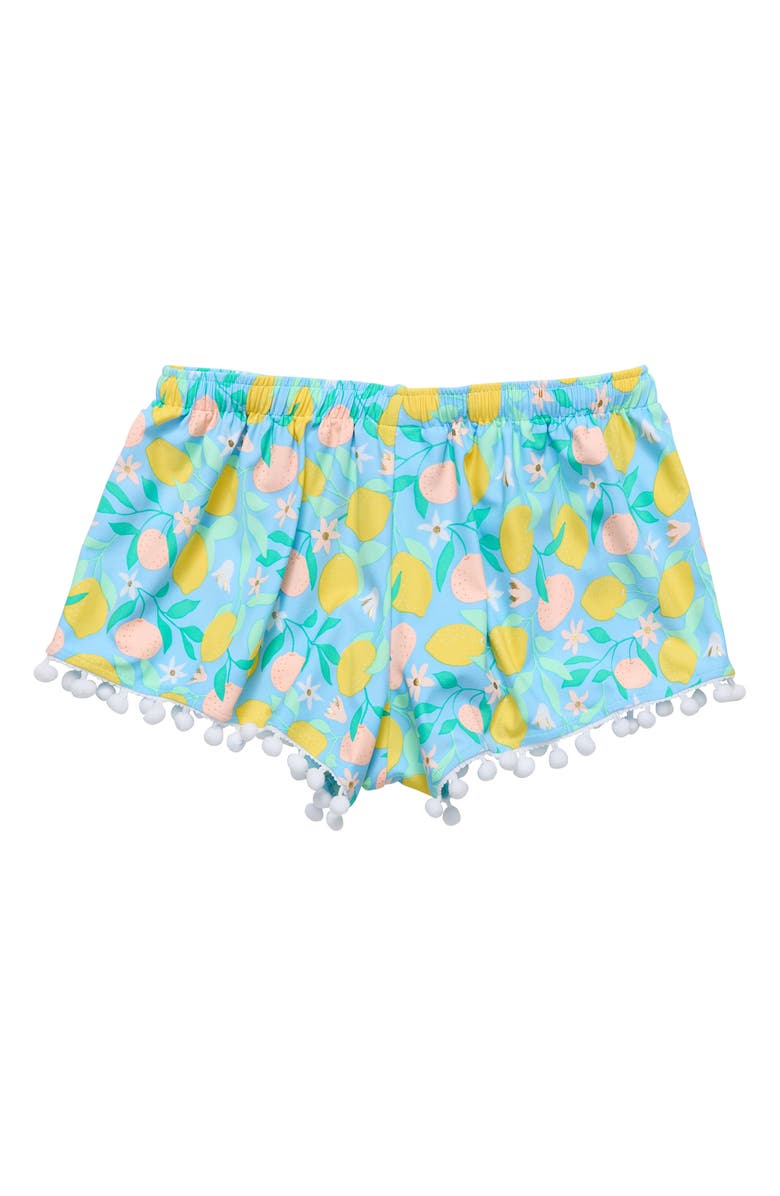 Snapper Rock Kids' Lemon Drops Cover-Up Shorts, Alternate, color, Blue Multi