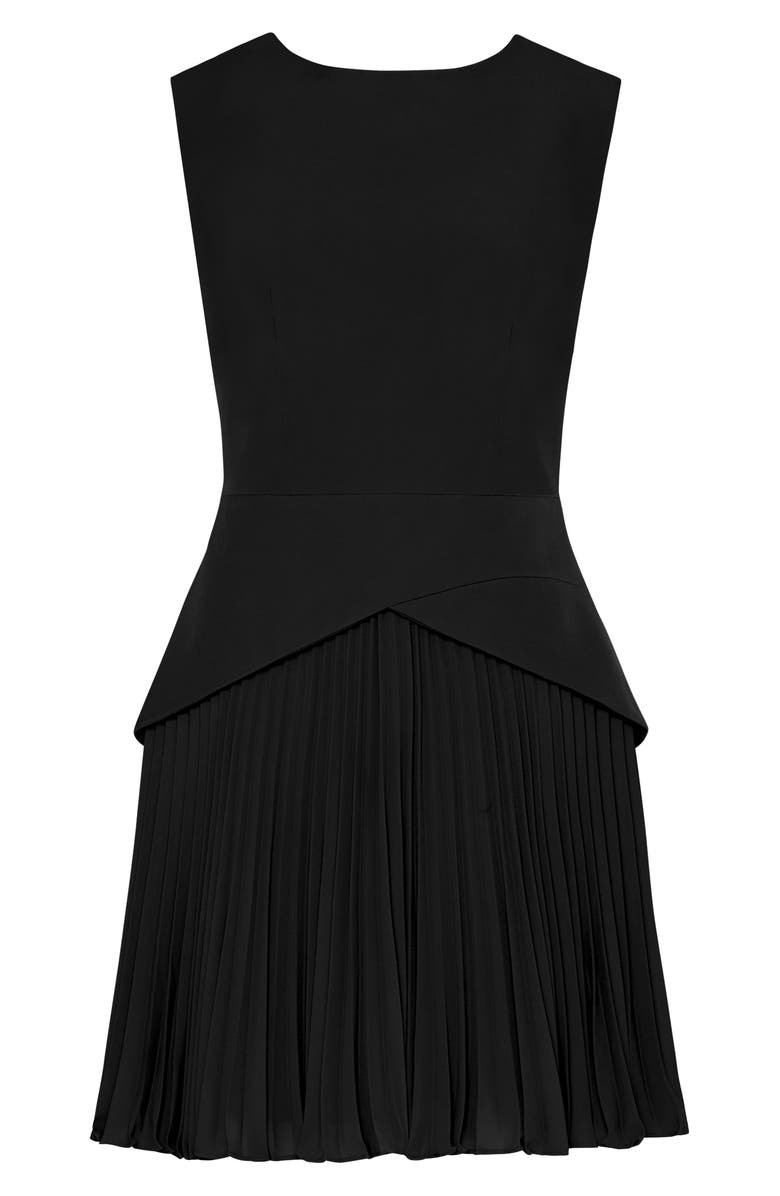 Milly Haddy Pleated Minidress, Alternate, color, Black