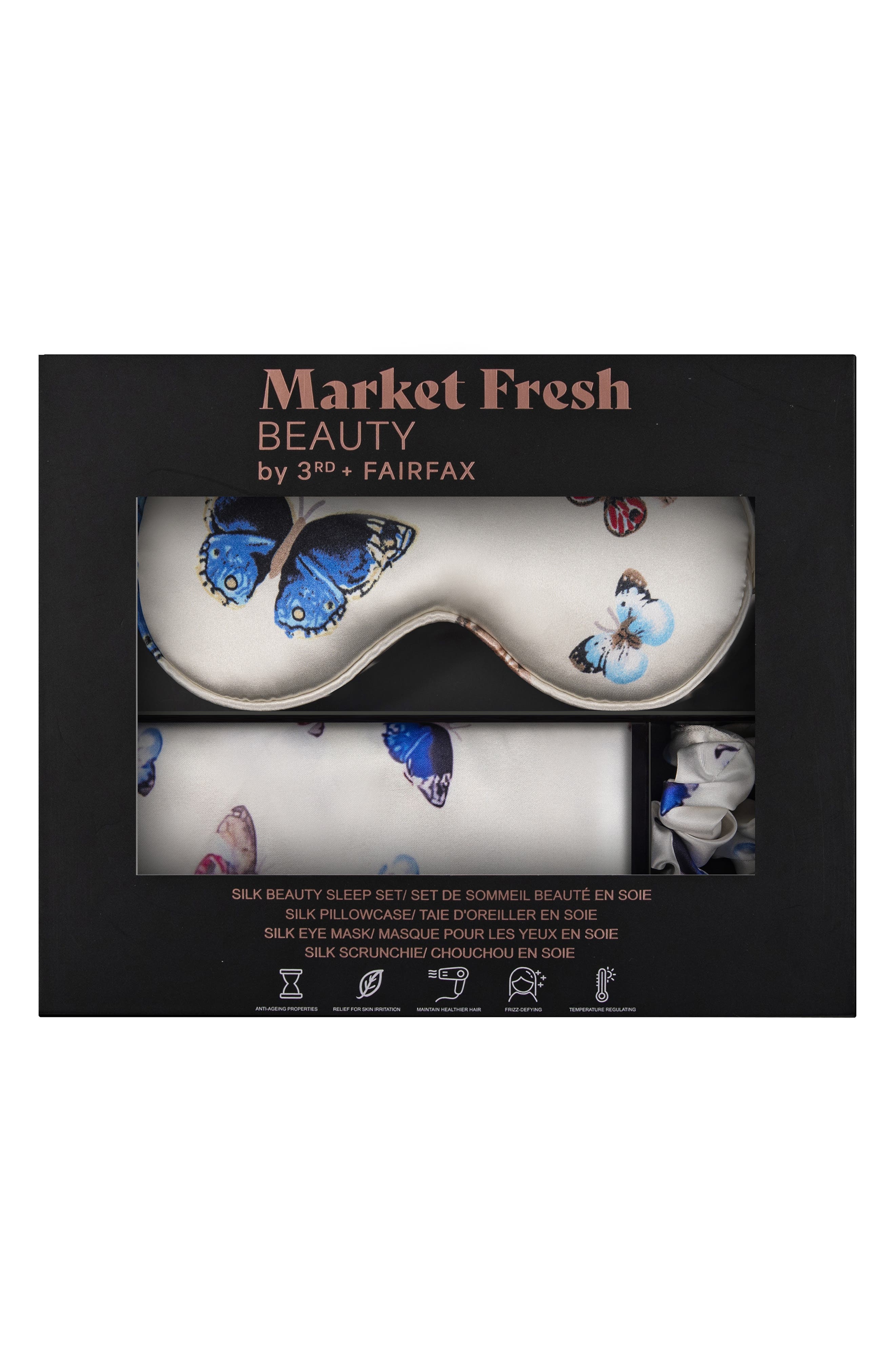 Market Fresh Beauty Silk Sleep Mask, Pillowcase & Scrunchie Set (Women ...