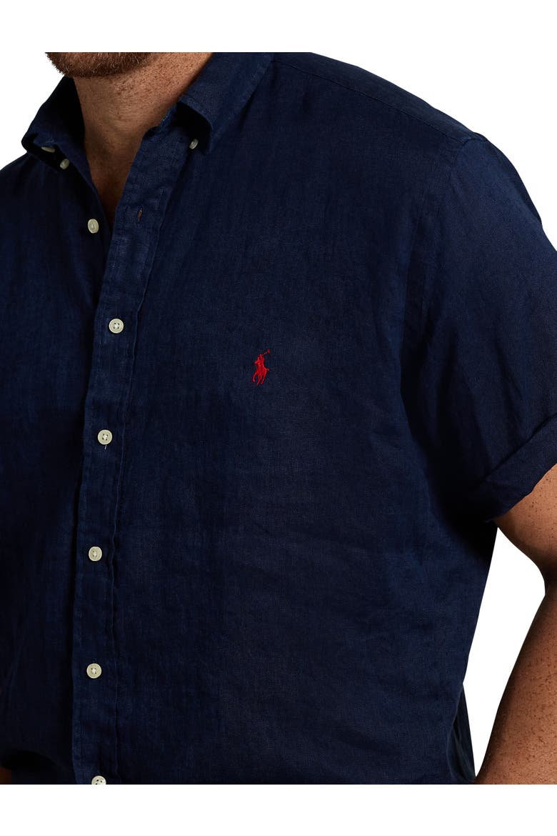 Big & Tall Linen Sport Shirt, Alternate, color, NEWPORT NAVY