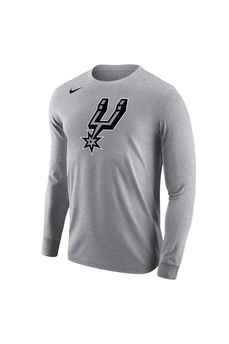Men's Nike Gray San Antonio Spurs Logo Core Long Sleeve T-Shirt, Alternate, color, Gray