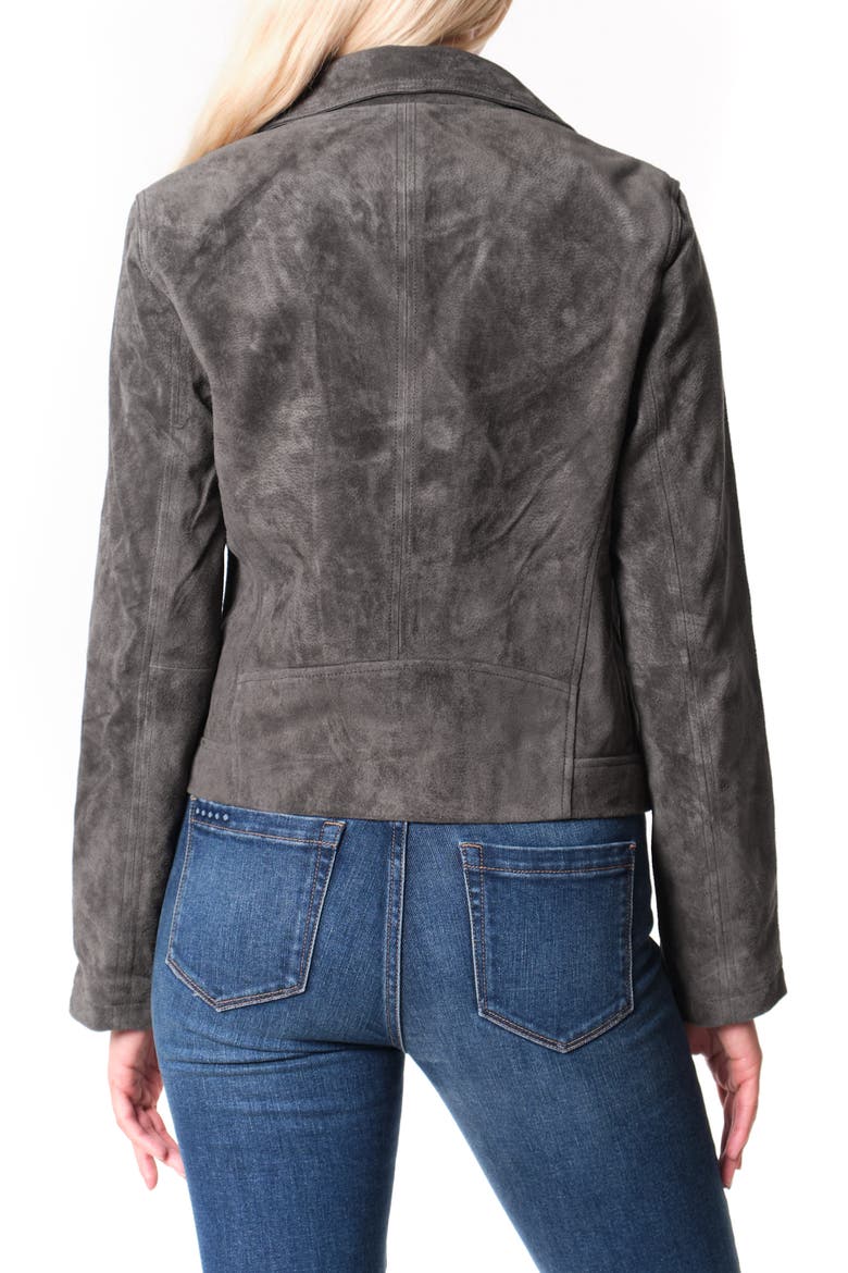 Vital Signs Suede Moto Jacket, Alternate, color, ROAD TRIP