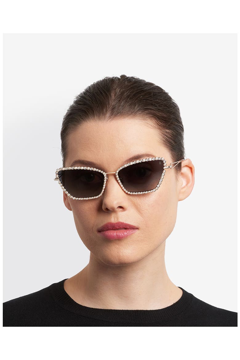 53mm Cat Eye Sunglasses, Alternate, color, LIGHT GOLD/ DARK GREY SF