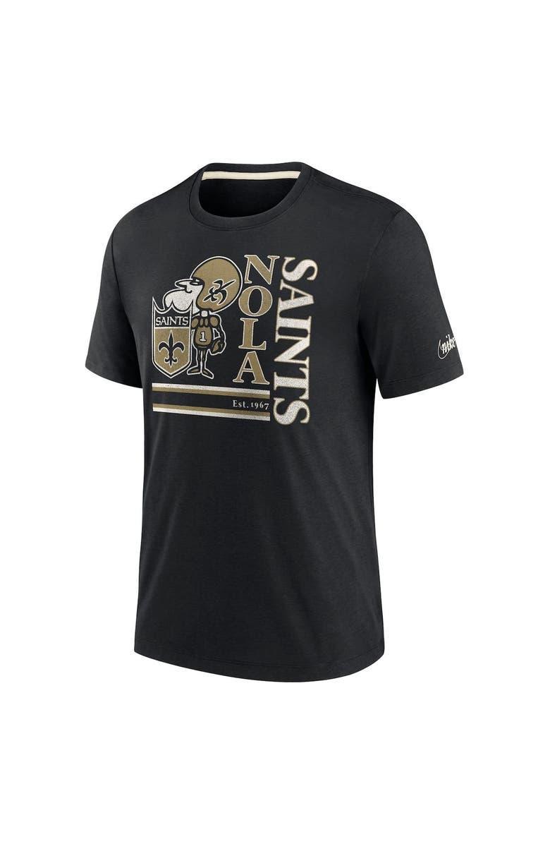 Nike Men's Nike Black New Orleans Saints Wordmark Logo Tri-Blend T-Shirt, Alternate, color, Black