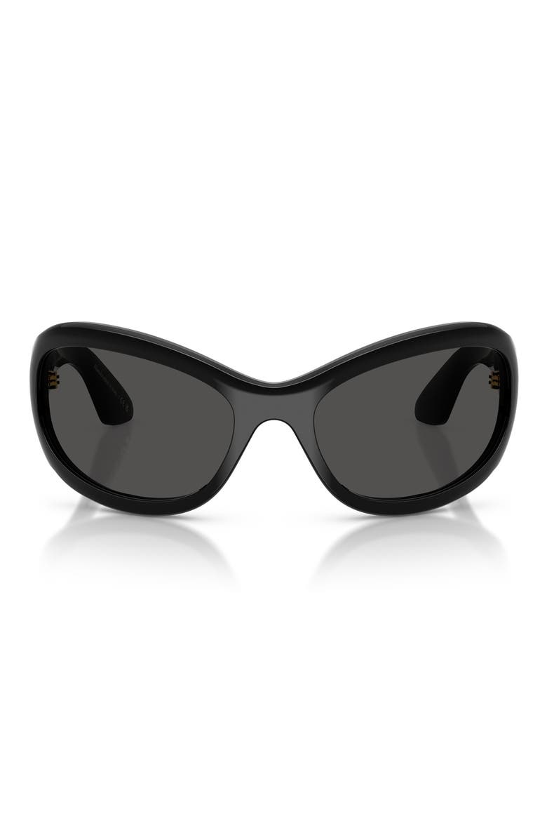 64mm Khaite Oval Sunglasses, Main, color, BLACK / GREY