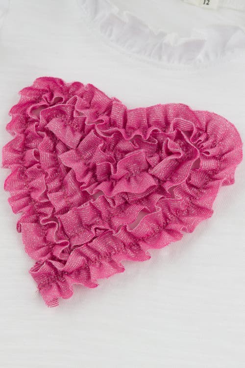 OH BABY OH BABY! RUFFLE HEART BRIGHT PINK SPARKLE REBEKAH RUFFLE TANK