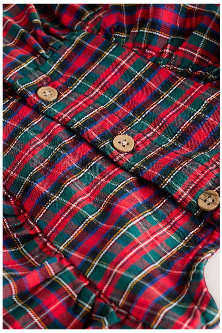 Kids' Tartan Bow Smock Dress, Alternate, color, RED