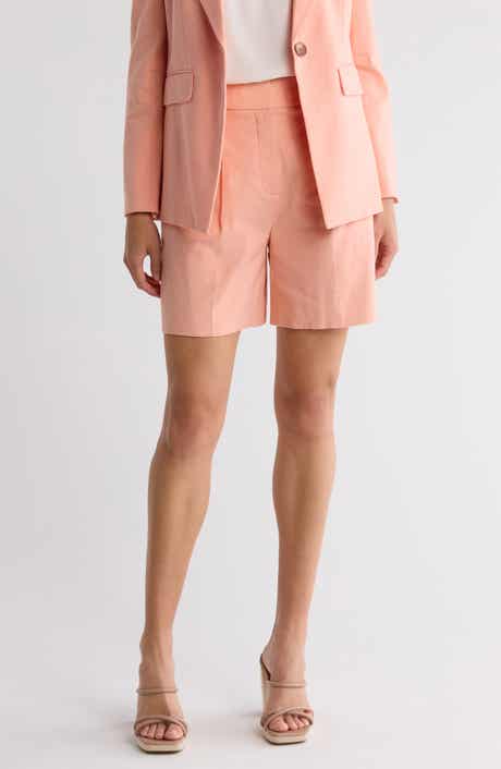 Veronica Beard Noemi High Waist Linen Blend Shorts