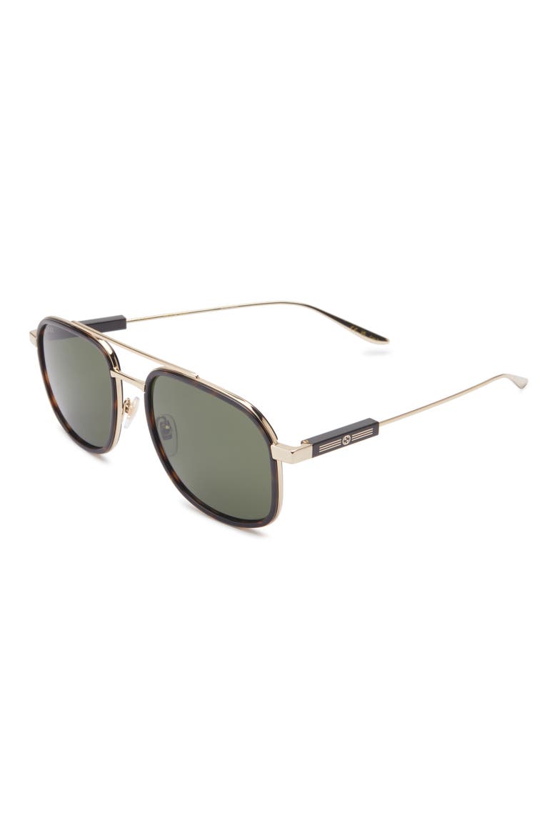 56mm Aviator Sunglasses, Alternate, color, GOLD GOLD GREEN