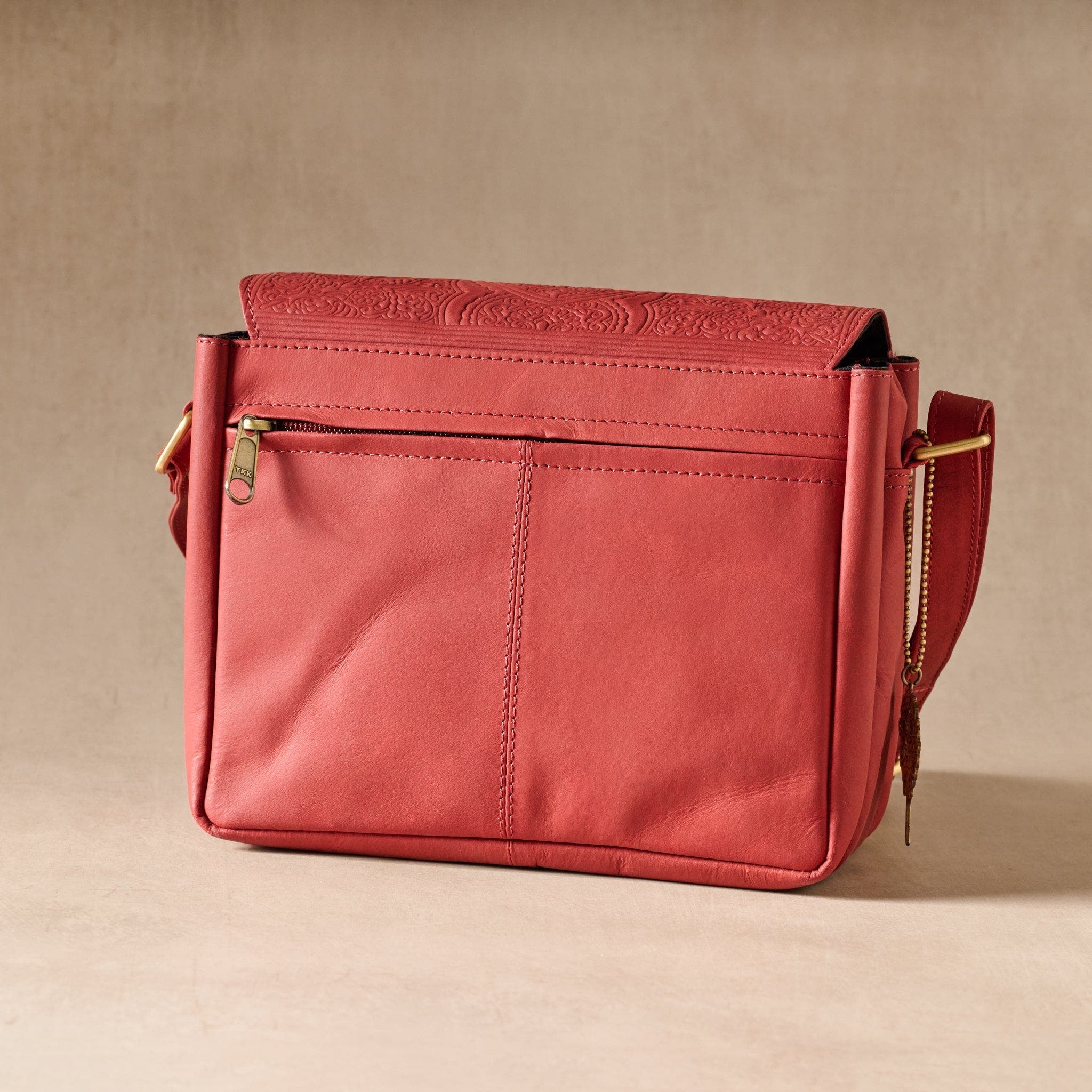 Kohra Embossed Leather Crossbody Bag, Alternate, color, Red