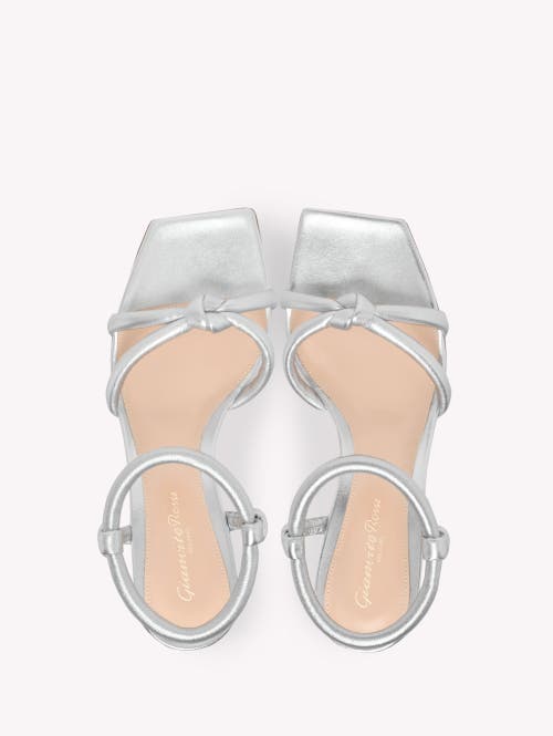 Gianvito Rossi Juno 55 Sandals In Metallic Silver Leather