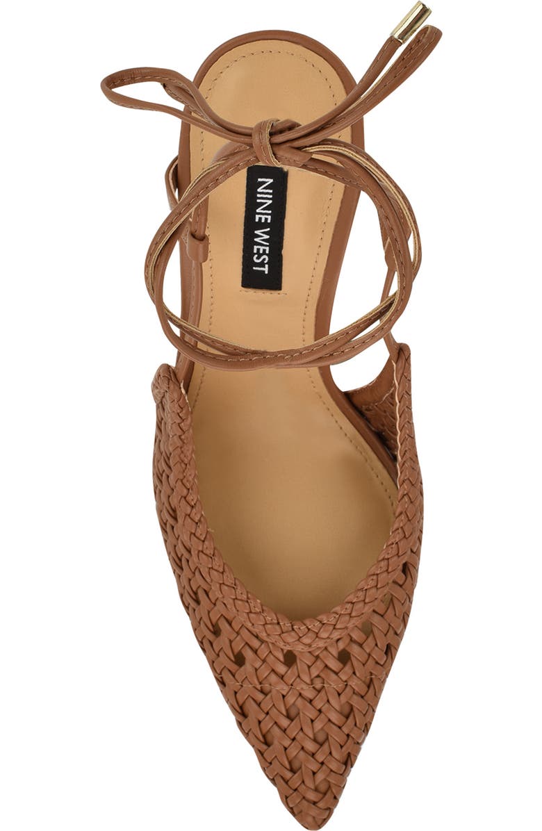 Nine West Fessla Ankle Wrap Pointed Toe Pump, Alternate, color, Medium Brown