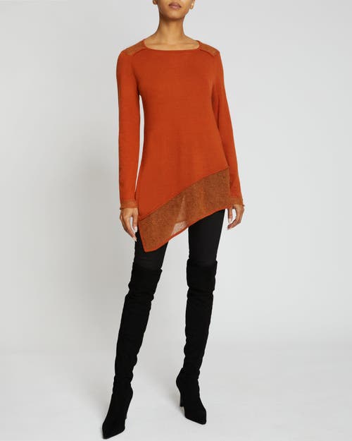 Santorelli Wella Open-knit Asymmetric Sweater In Sedona Orange