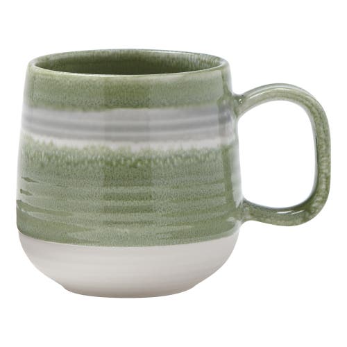 Tag Glen Ribbed Reactive Glaze Mug Green Multi Dishwasher Safe In Green