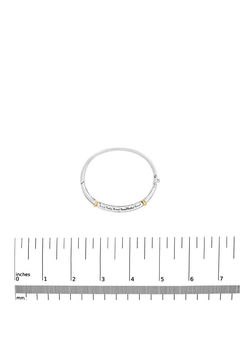 14K Two-Toned Gold Princess Cut Diamond Fashion Bangle, Alternate, color, Yellow