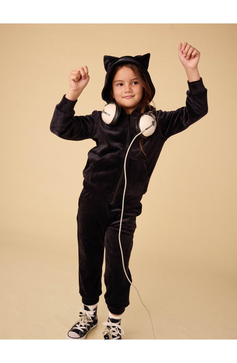 Tea Collection Easy Fit Very Velour Joggers, Alternate, color, Jet Black