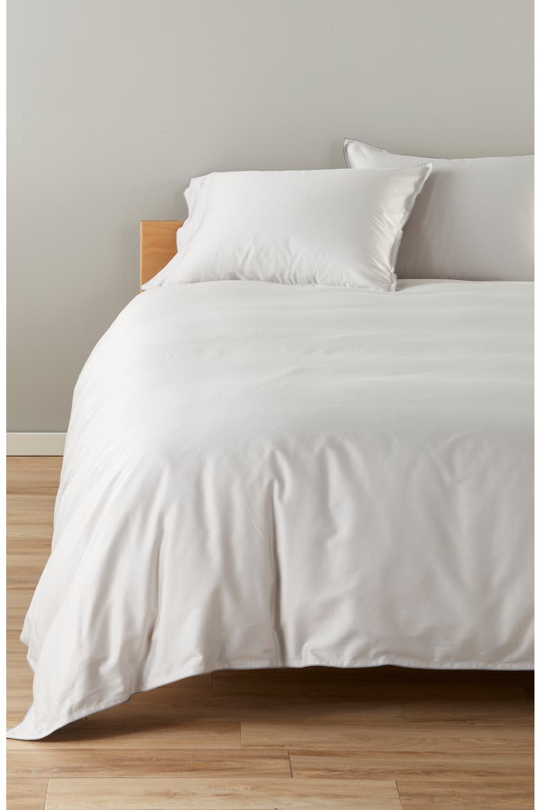 Solid Reversible Duvet Cover, Alternate, color, GREY DECEMBER