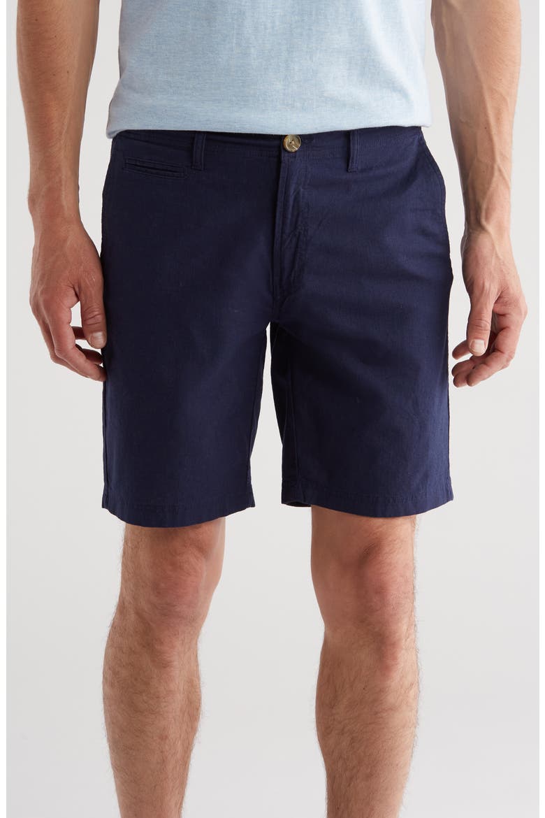 Linen & Cotton 8-Inch Shorts, Main, color, NAVY MARITIME