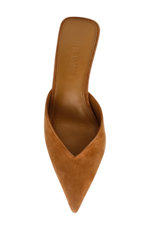Steve Madden Mod Pointed Toe Mule Pump In Chestnut Suede