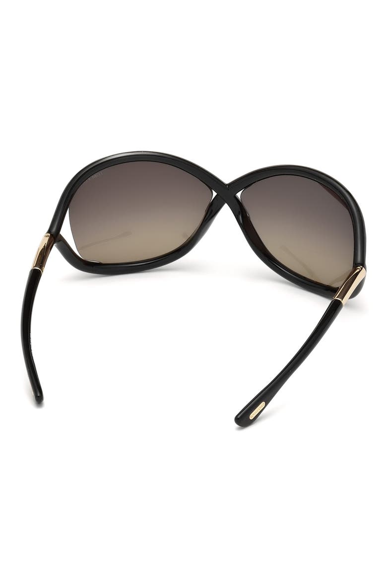 Whitney 64mm Oversize Polarized Sunglasses, Alternate, color, SHINY BLACK