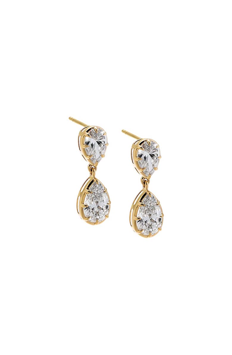 BY ADINA EDEN Lab Grown Diamond Pear Encased Drop Stud Earring 14K, Main, color, 14K Gold