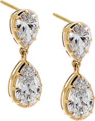BY ADINA EDEN Lab Grown Diamond Pear Encased Drop Stud Earring 14K