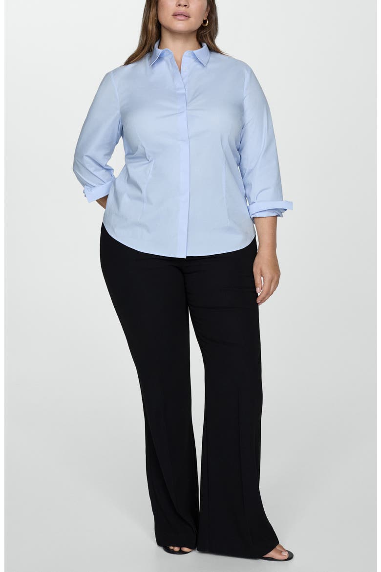 Fitted Button-Up Shirt, Alternate, color, SKY BLUE