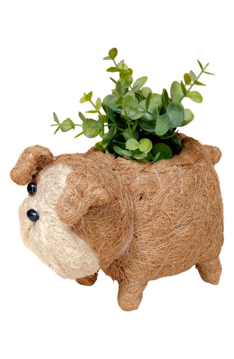 LIKHA Baby English Bulldog Handwoven Planter, Main, color, 