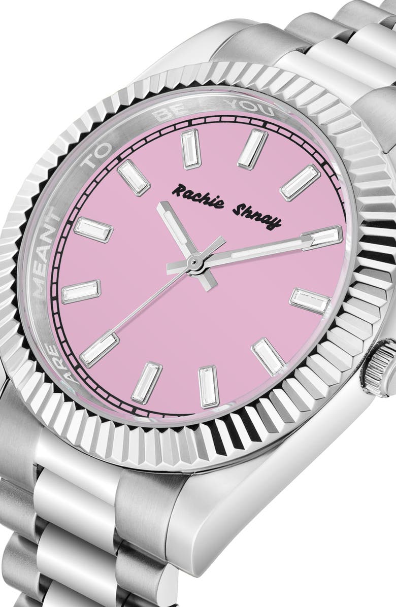 Rachie Shnay A Night in Malibu Bracelet Watch, 36mm, Alternate, color, Ballet Pink