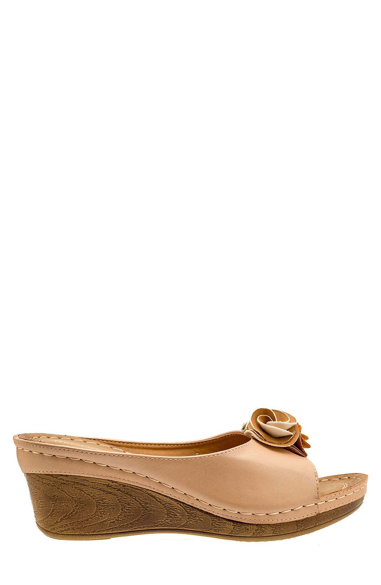 GOOD CHOICE NEW YORK Sydney Floral Platform Wedge Sandal, Alternate, color, Blush