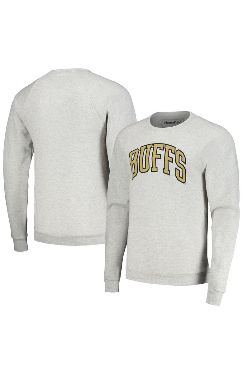 HOMEFIELD Men's Homefield Heather Gray Colorado Buffaloes Raglan Pullover Sweatshirt, Main, color, Heather Gray