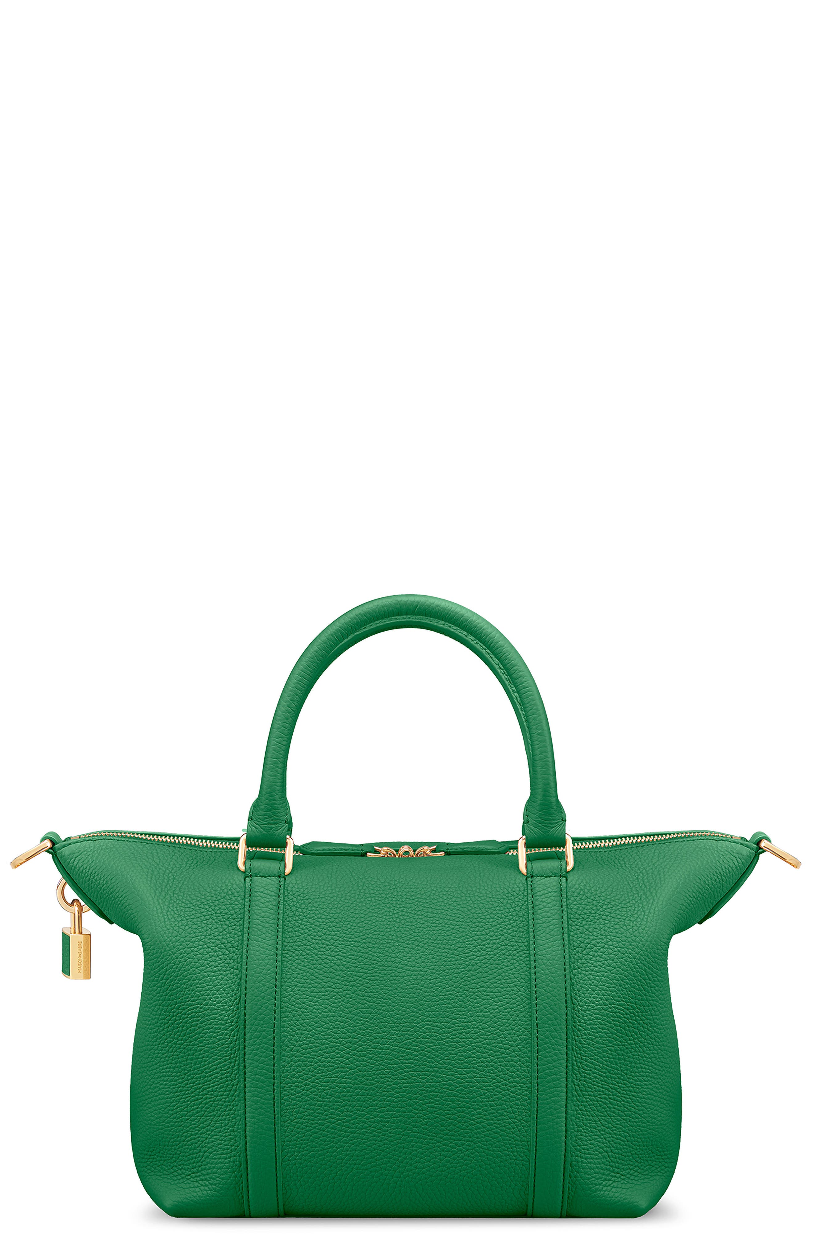 Small Leather Weekender, Alternate, color, Emerald Green