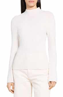 Traveling Mock Neck Rib Cashmere Sweater