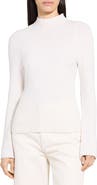 Theory Traveling Mock Neck Rib Cashmere Sweater