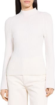 Theory Traveling Mock Neck Rib Cashmere Sweater