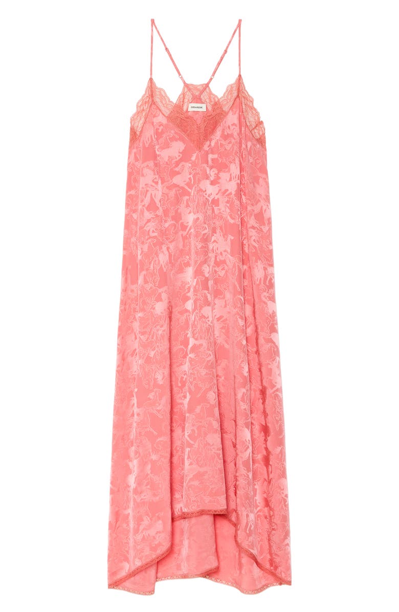 Zadig & Voltaire Risty Jacquard Silk Slipdress, Alternate, color, Tea Rose
