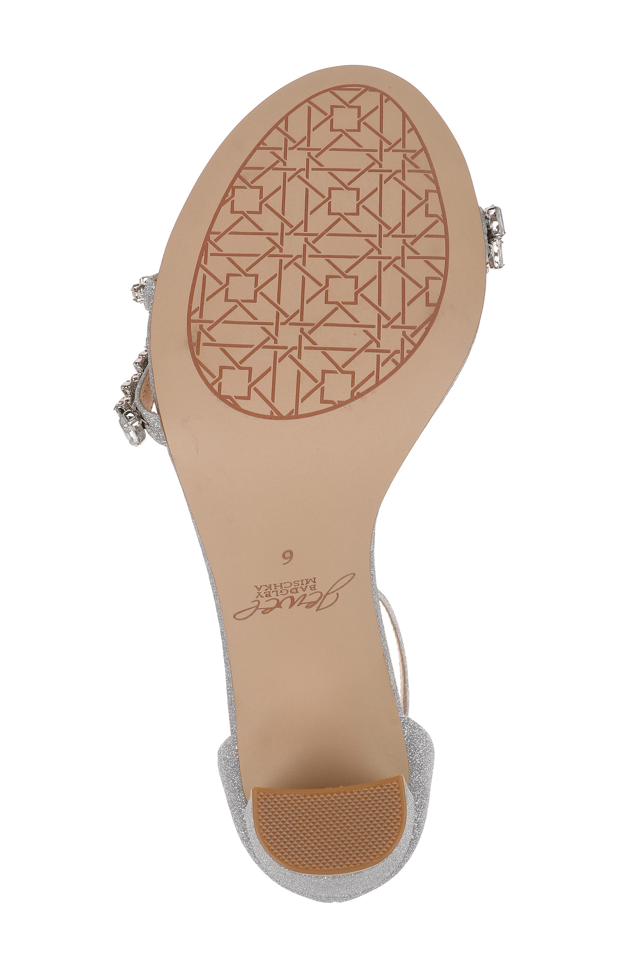 Jewel Badgley Mischka Alia Sandal, Alternate, color, Silver