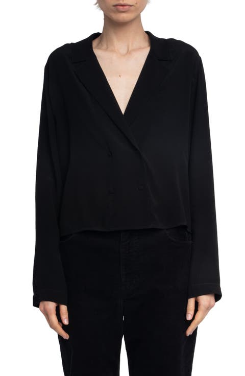 Tussi Double Breasted Long Sleeve Woven Top