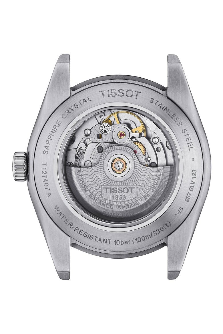 T-Classic Gentleman Powermatic Bracelet Watch, 40mm, Alternate, color, SILVER/ ICE BLUE