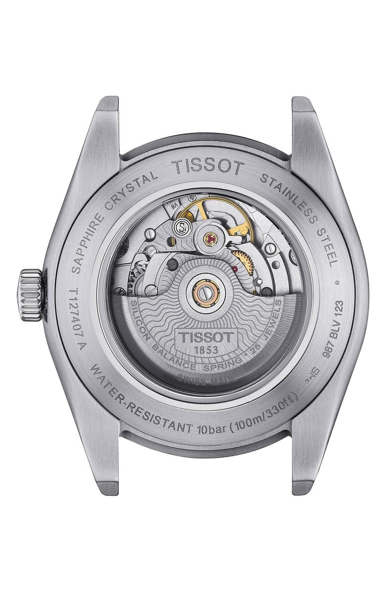 Tissot T-Classic Gentleman Powermatic Bracelet Watch, 40mm, Alternate, color, Silver/ Ice Blue