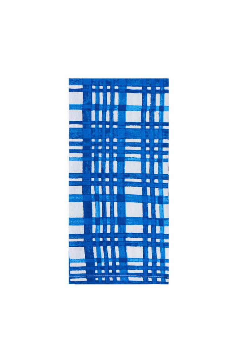 Blue Bunnies & Plaid Easter Spring Theme Kitchen Dishtowels Set of 2, Alternate, color, Blue