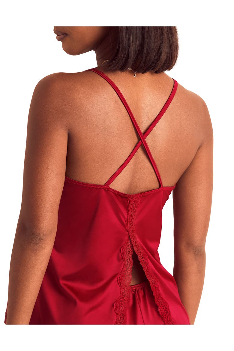 Tiani Pajama Cami And Shorts Set, Alternate, color, Dark red